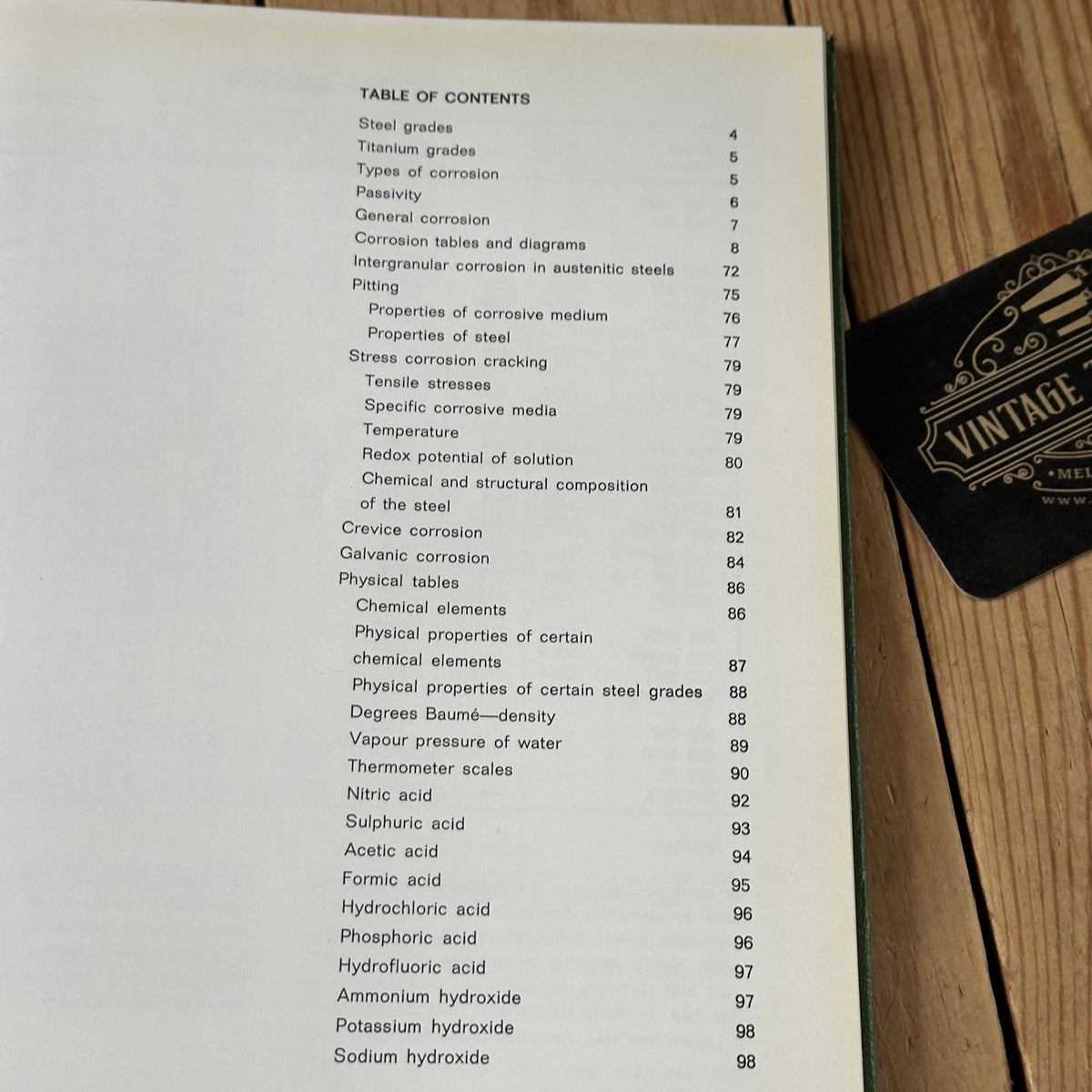 XBN198 Vintage 1971 BOOK CORROSION TABLES for STAINLESS STEELS and TITANIUM by AVESTA JERNVERKS AKTIEBOLAG