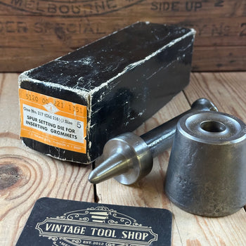 H2480 Vintage Osborne USA GROMMET SETTING DIE No:217 ( old No.216 1/2) Size 5 set IOB