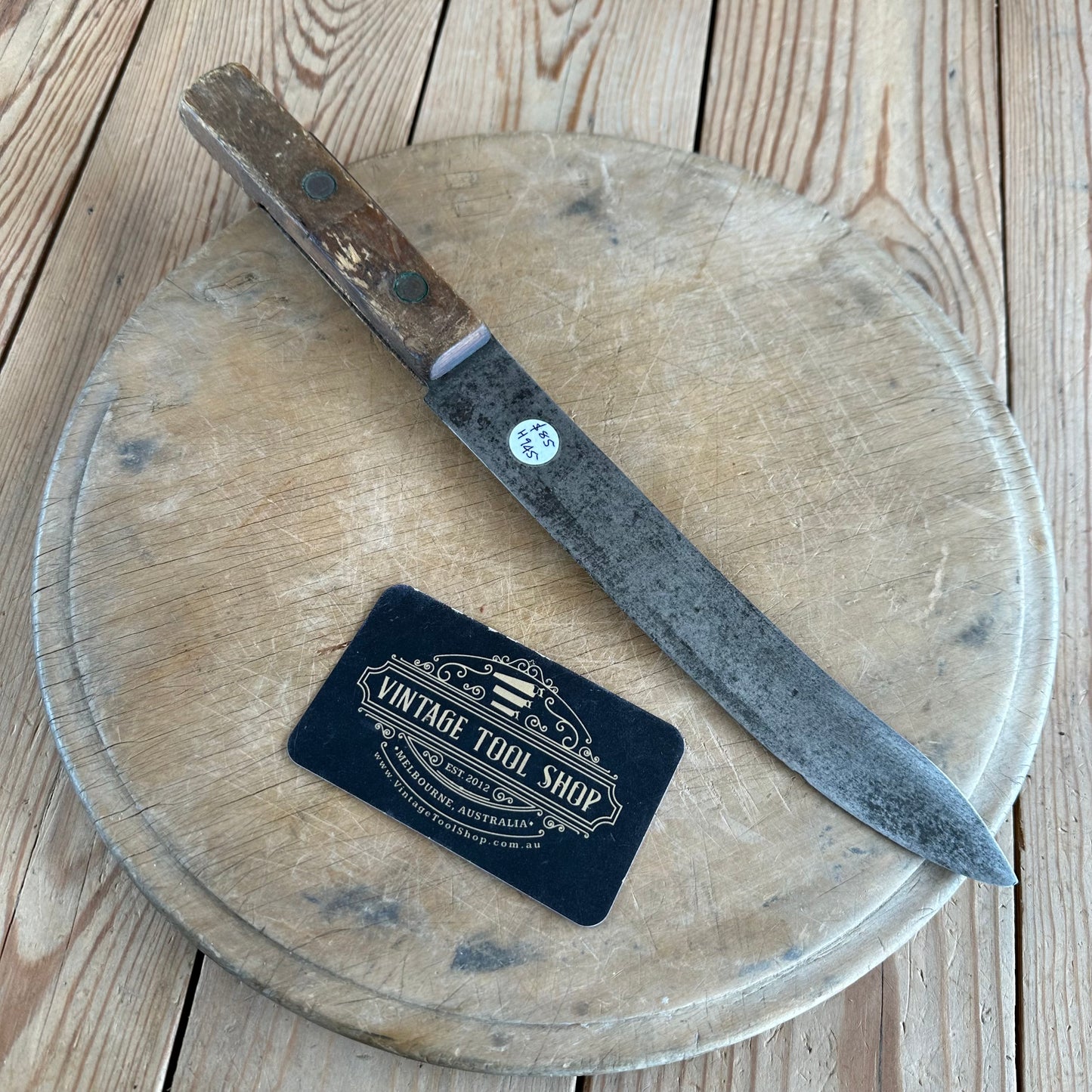 H945 Vintage CARBON STEEL carving kitchen BUTCHERS KNIFE