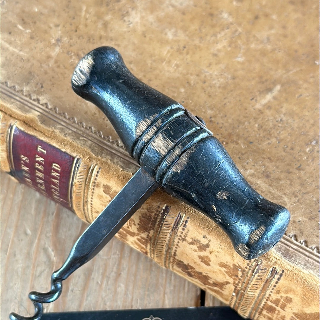 H876 Antique wooden handle BOTTLE OPENER CORKSCREW