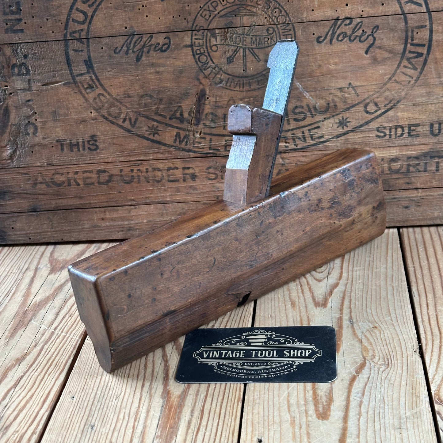 Y574 Antique FRENCH Wooden moulding PLANE display