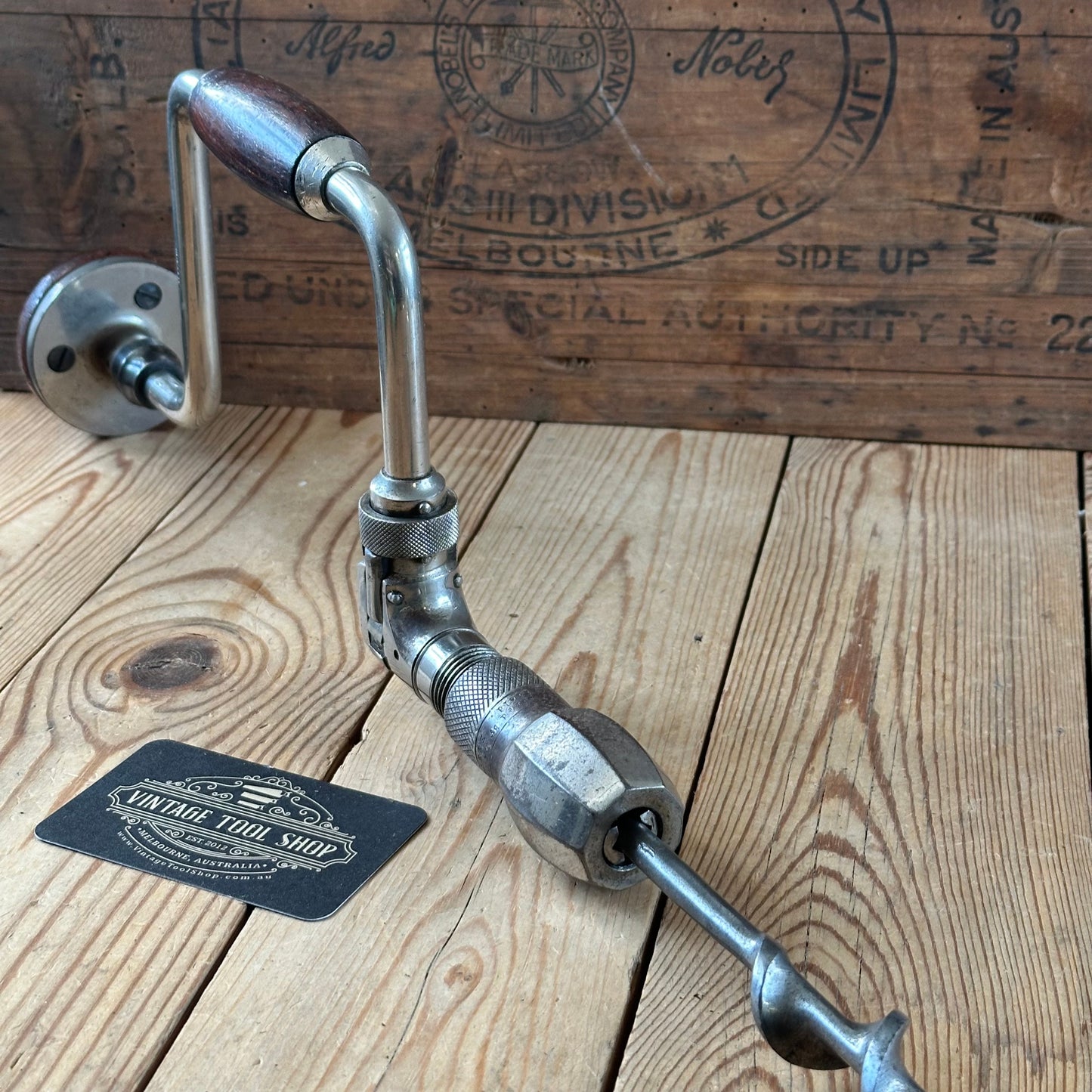 H2553 GORGEOUS! Vintage J.A.CHAPMAN 10” Sweep Drill BRACE