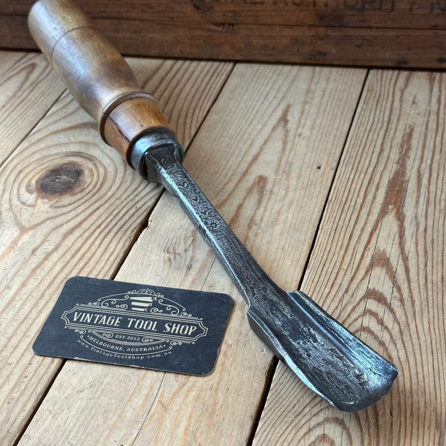 D1889 ANCIENT! Large Antique 35mm EUROPEAN GOUGE Carving CHISEL