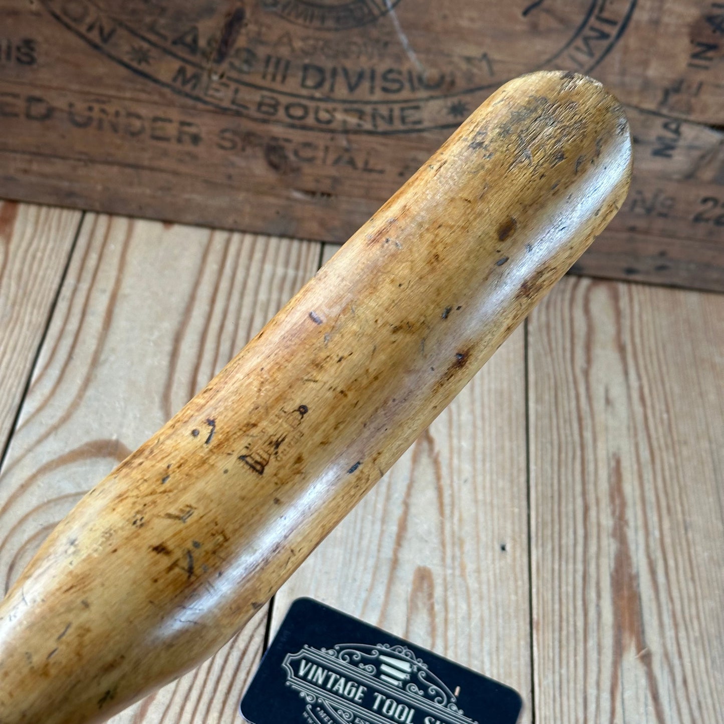 H2454 Vintage BOXWOOD Lead DRESSING STICK plumbers mallet by MONUMENT London