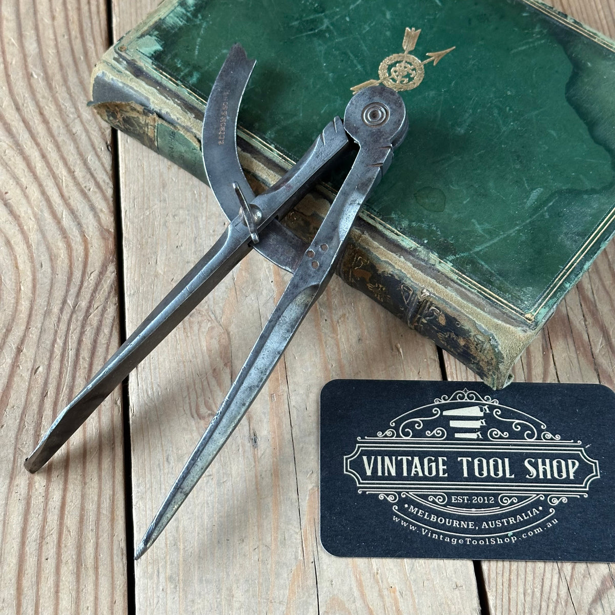 H2541 Vintage T.DIXON & Sons LEATHER grooving COMPASS marking knife TIMBER SCRIBE
