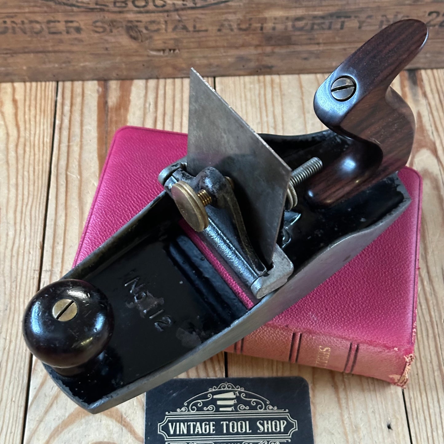 N1702 Vintage STANLEY no.112 scraper PLANE Rosewood handles