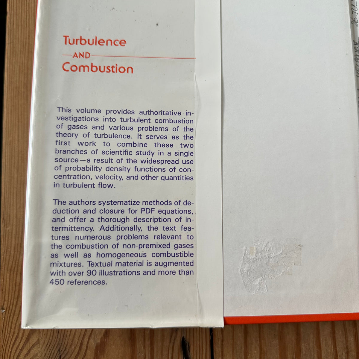 N1998 Vintage 1990 BOOK TURBULENCE and COMBUSTION by V.R.Kuznetsov & V.A.Sabelnikov