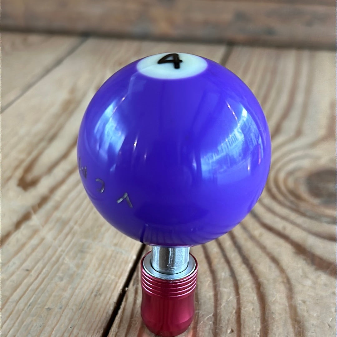 TR147 Repurposed round Purple No.4 POOL BALL HEX TIP DRIVER by Tony Ralph