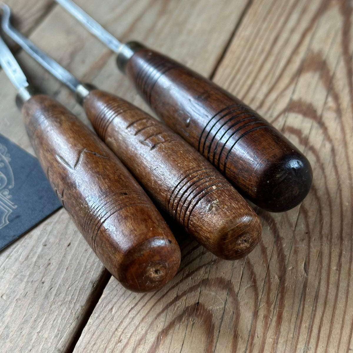 H2604 Vintage 3 x ADDIS England GOUGE CHISEL Carving Set