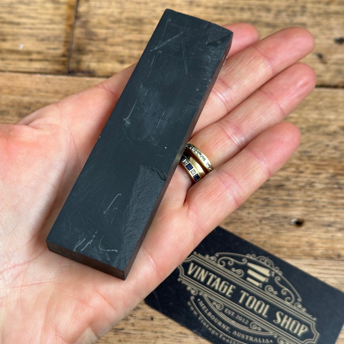 A387 Vintage Unusual Strata German mottled Thuringian SLATE Razor BARBER HONE sharpening stone waterstone