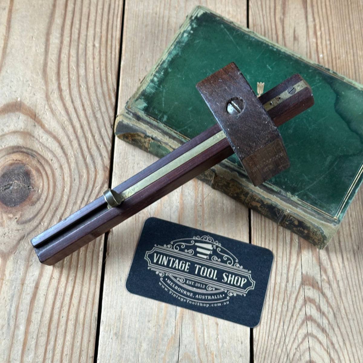 D2101 Vintage ATKINS England made Rosewood & BRASS Mortise and marking GAUGE