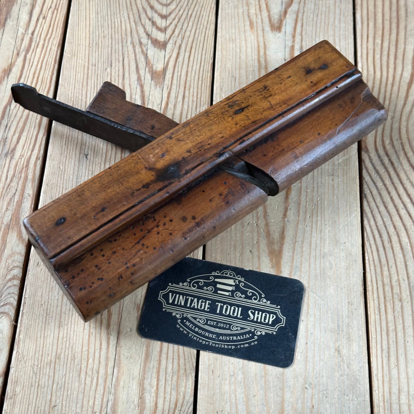 Y574 Antique FRENCH Wooden moulding PLANE display