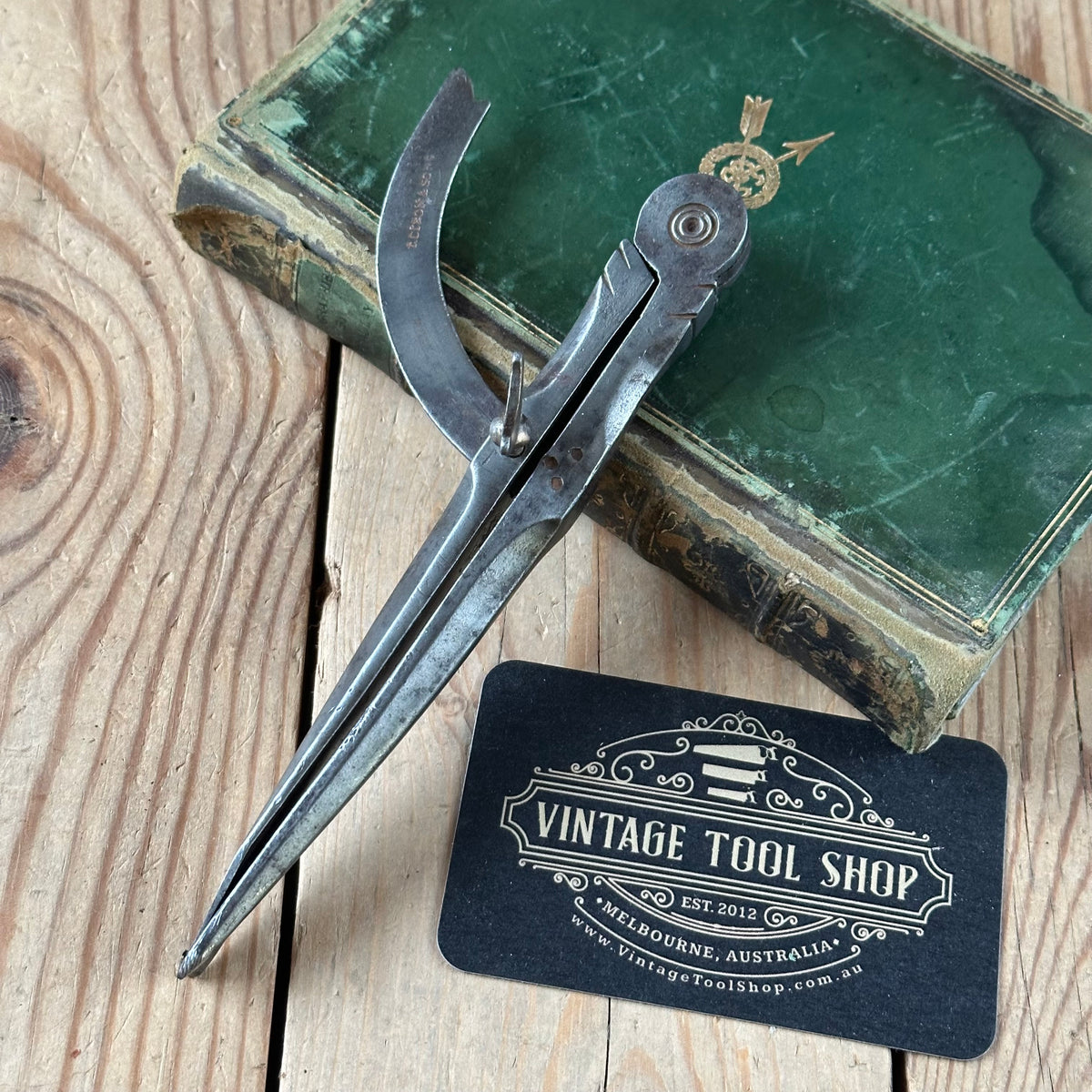H2541 Vintage T.DIXON & Sons LEATHER grooving COMPASS marking knife TIMBER SCRIBE