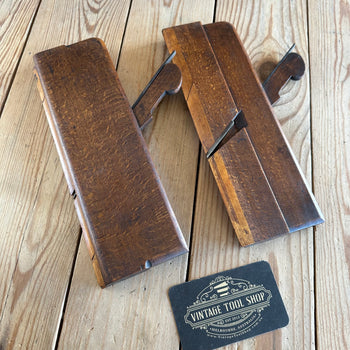 H1537 Antique pair of SNIPE BILL 1802-1809 wooden Moulding PLANES