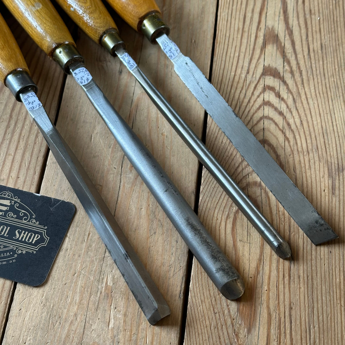 H2588 TIDY! Vintage 4 x Robert SORBY lathe turning CHISELS
