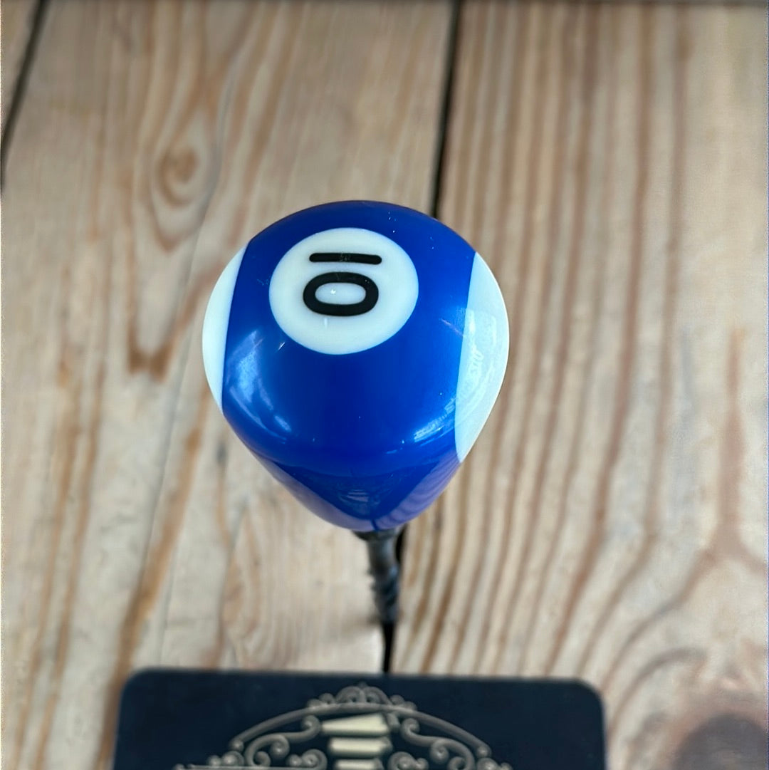 TR86  Repurposed Blue/white “10” POOL BALL awl by Tony Ralph