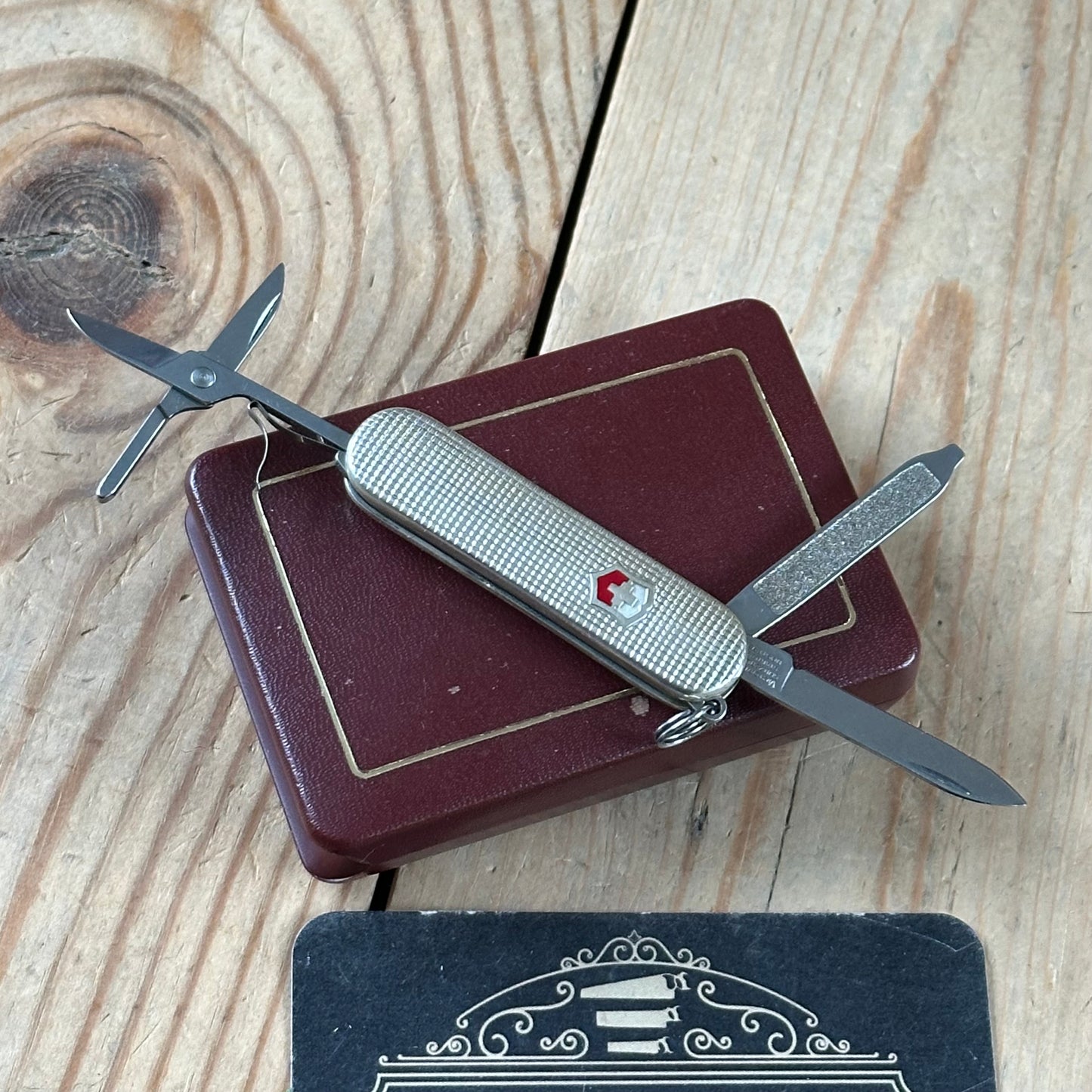 K51 Vintage engraved Victorinox SWISS 925 Barleycorn Pattern STERLING SILVER Tool SWISS ARMY KNIFE