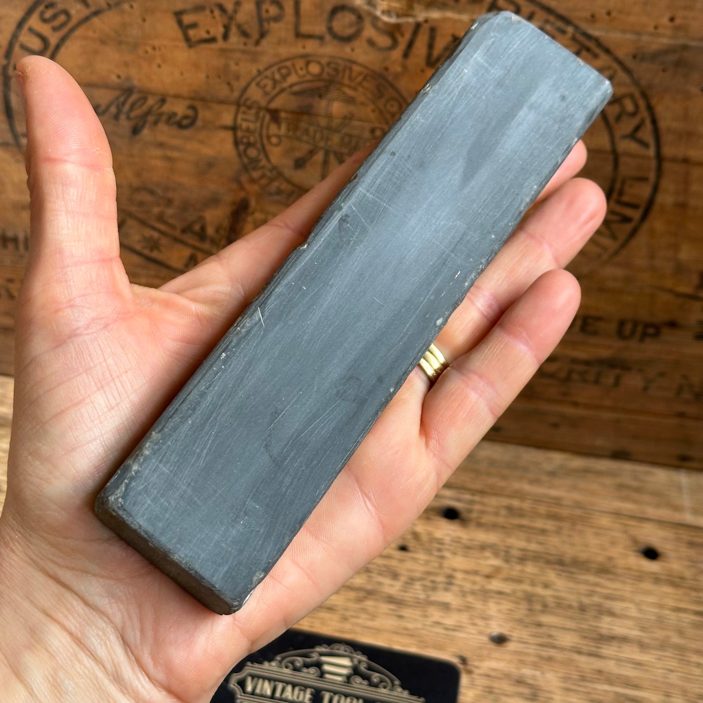 A386 Vintage SCOTTISH Blue Water of Ayr Razor BARBER HONE sharpening stone waterstone