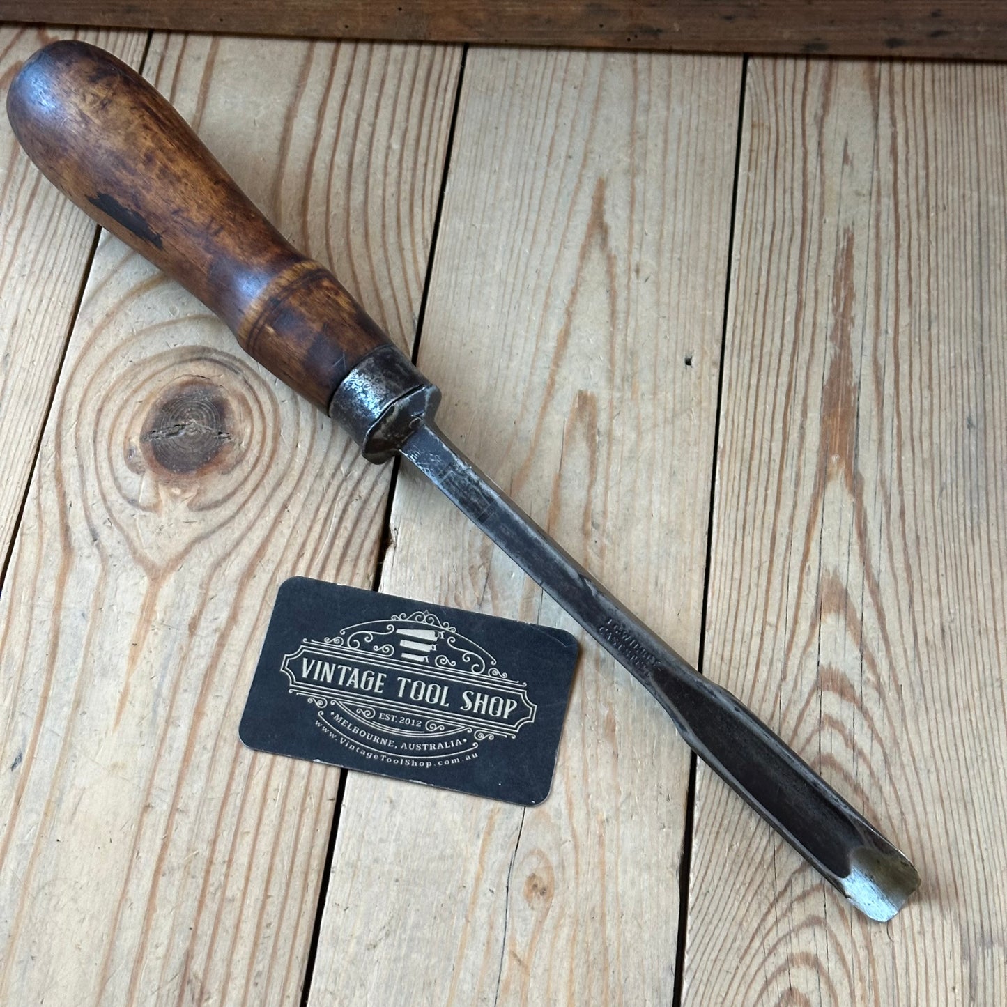 D1900 ANCIENT! Large Antique 19mm EUROPEAN GOUGE Carving CHISEL