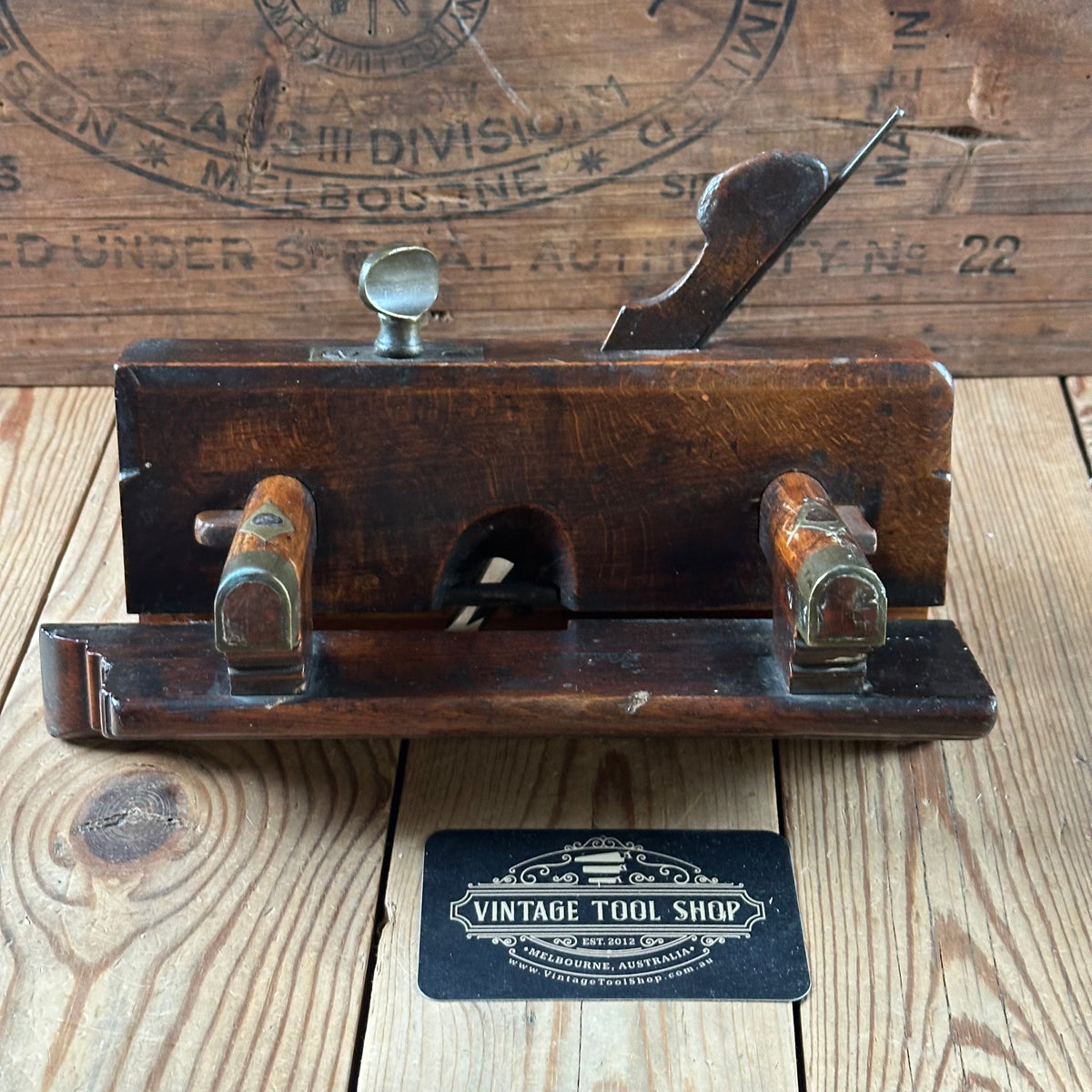 H2605 SCARCE! Antique GOUGH & BOWEN 1840-1855 DADO REBATE PLOUGH PLANE