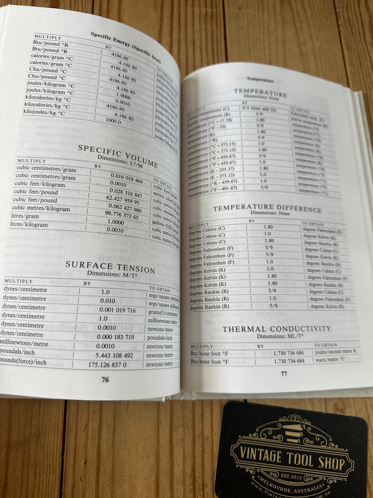 XBN173 Vintage 1994 BOOK CONVERSION FACTORS by J.L.Cook