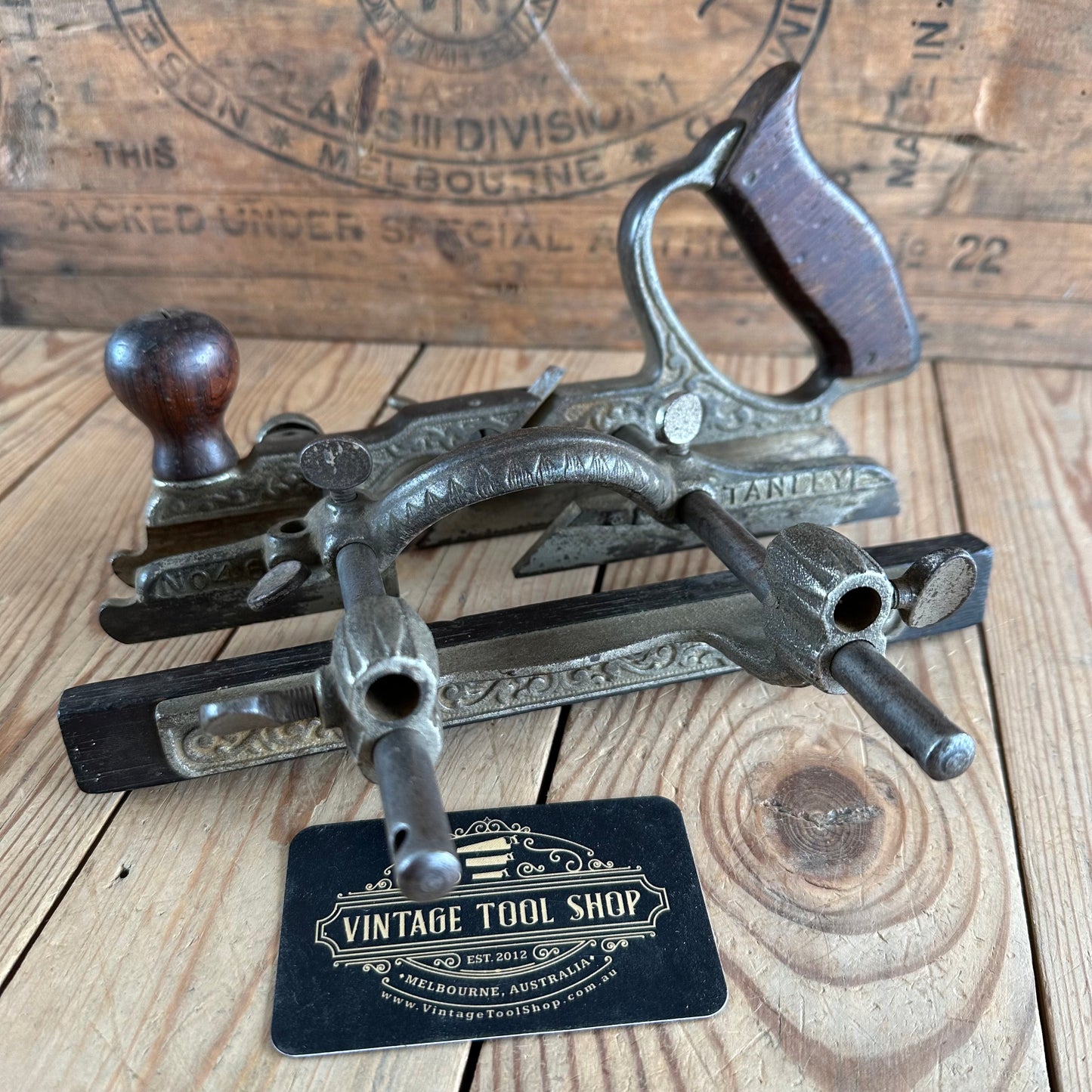 N1297 Antique STANLEY USA No.46 Combination PLANE with 10x SKEW cutters