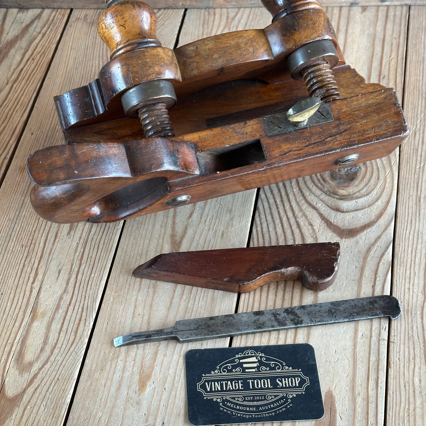 T8552 UNIQUE! Antique USER MADE Mahogany PLOUGH PLANE