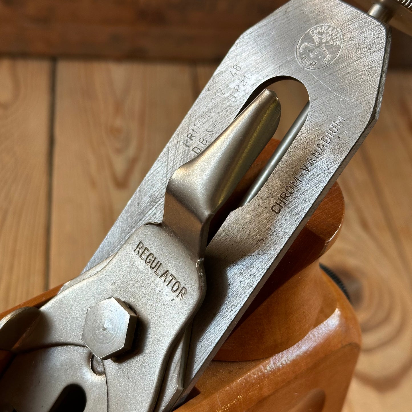 SOLD. N1703 GORGEOUS Vintage E.C.E. West-Germany No:711 PRIMUS PLANE Figured Pear & Lignum Vitae Sole