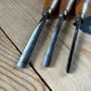 H2428 Vintage SET of 3 x ADDIS England Carving GOUGE CHISELS