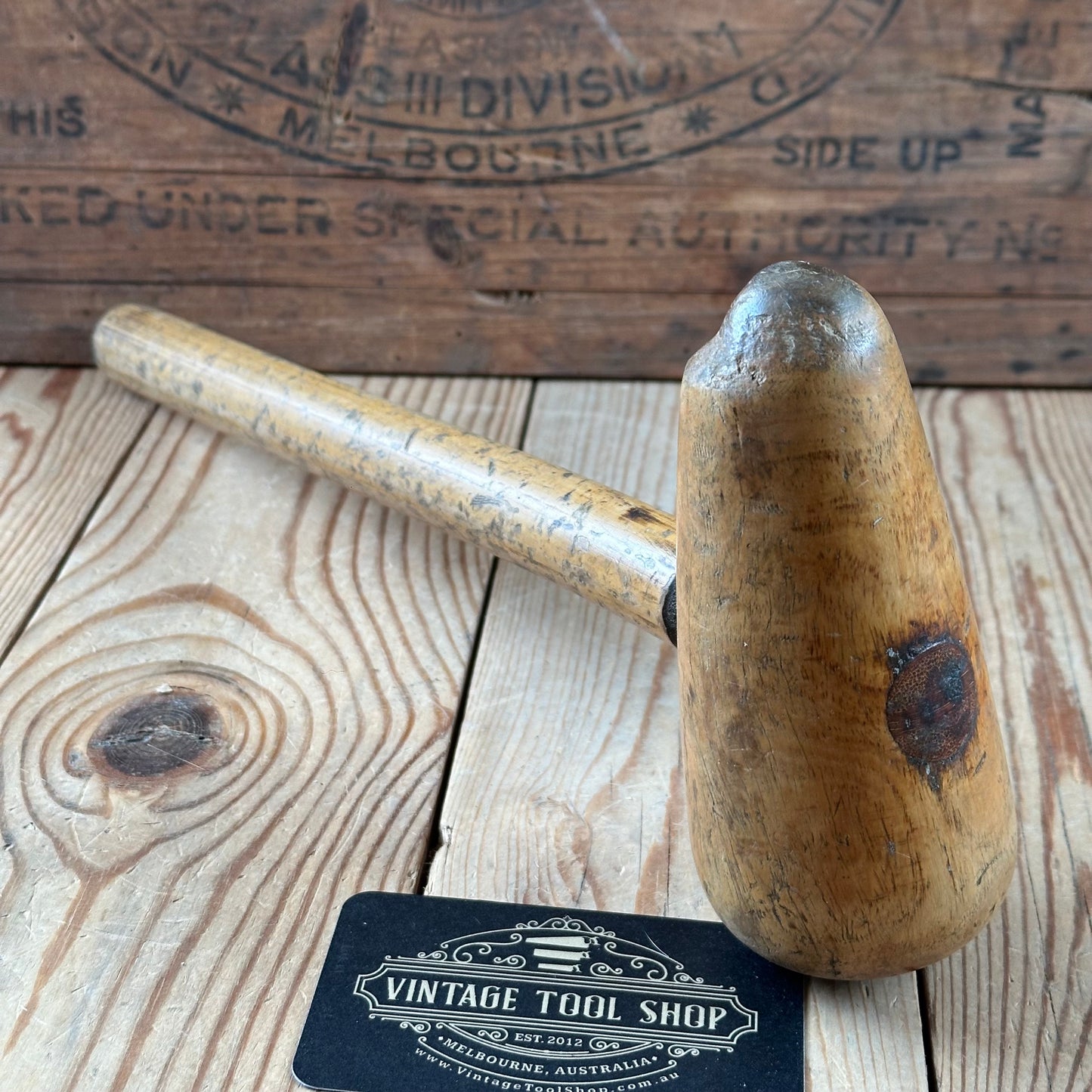 H2452 Vintage LIGNUM Lead BOSSING MALLET plumbers mallet