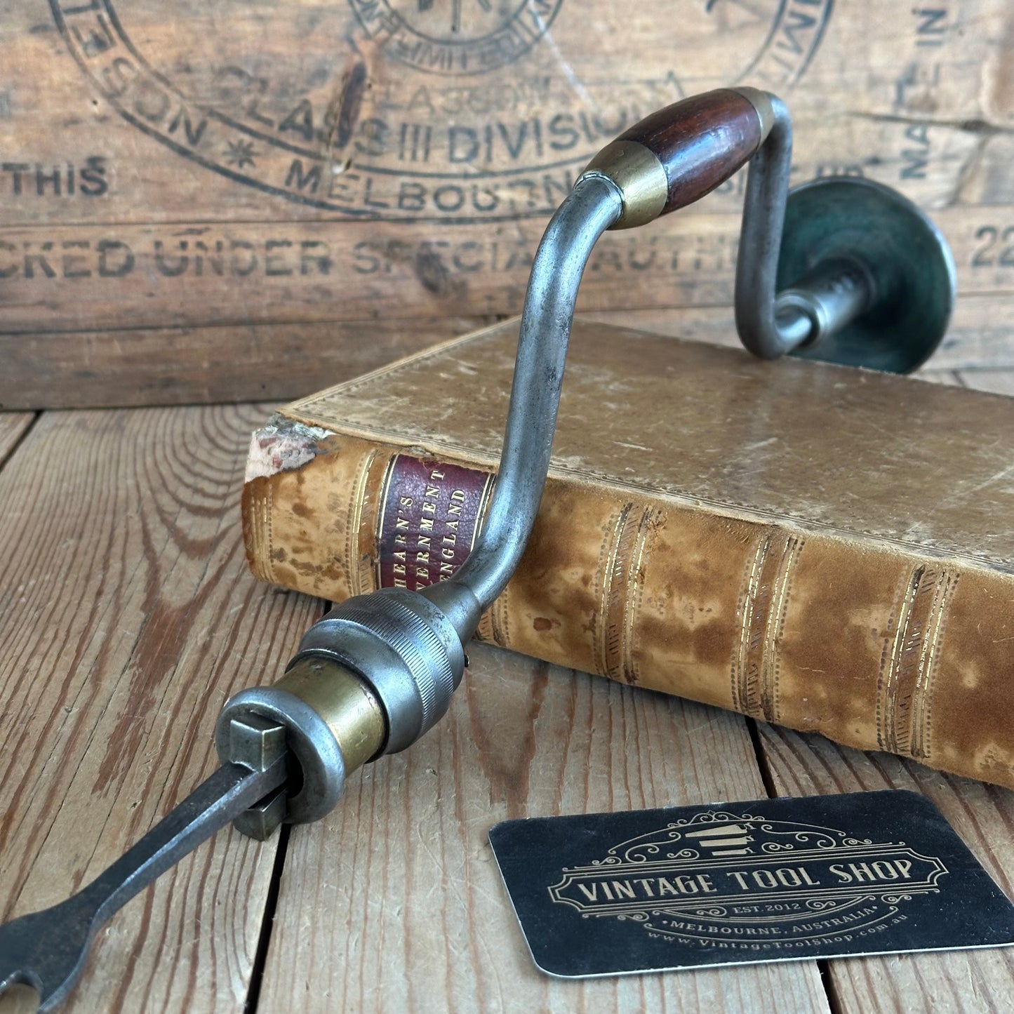 SOLD. H2007 EARLY! Antique 1867-1878 MILLERS FALLS USA No.4 ROSE CHUCK BRACE DRILL