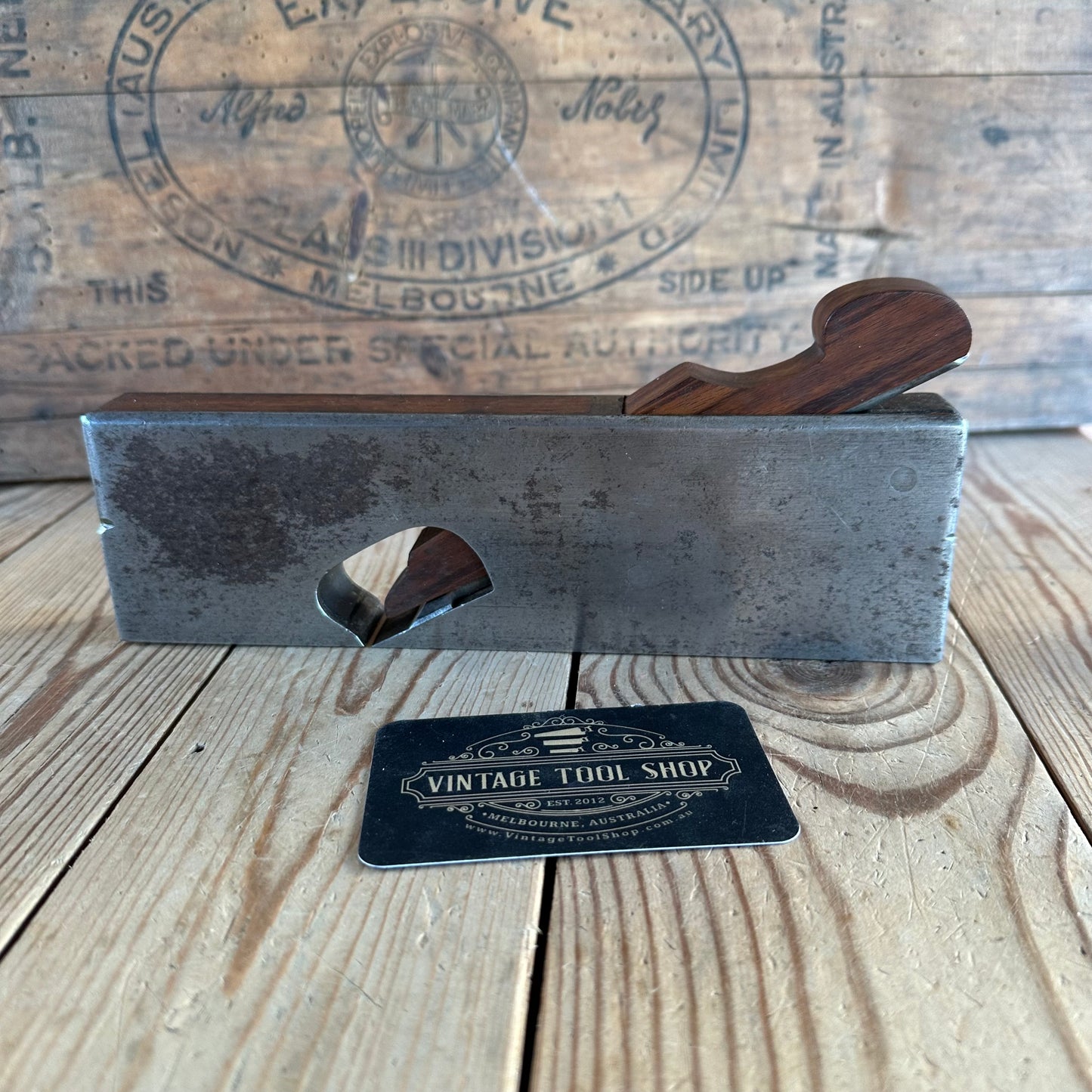N1924 Antique Iron & MAHOGANY INFILL Shoulder PLANE