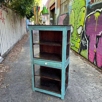 H2382 Vintage distressed shabby chic depression era MEAT SAFE CUPBOARD