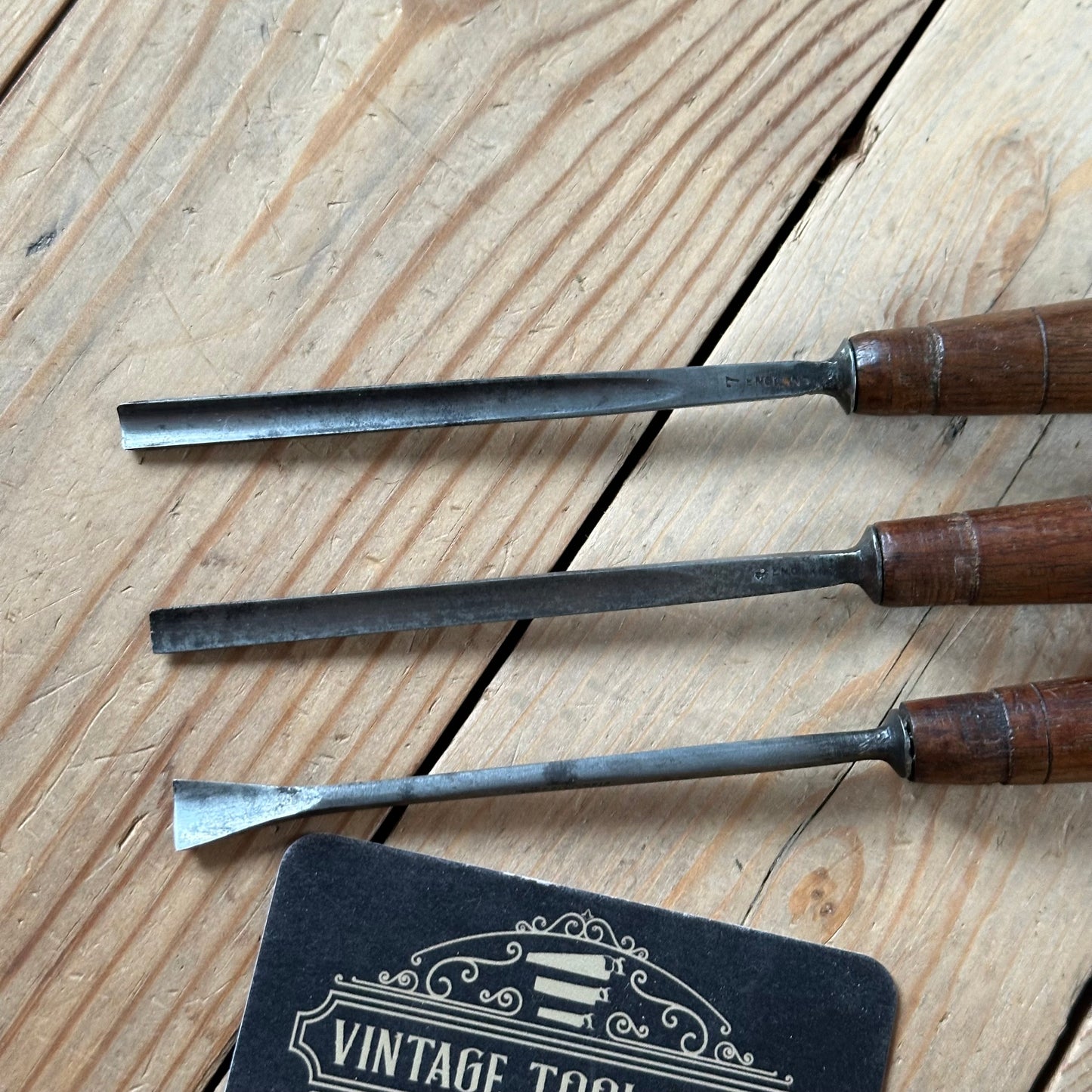 N1760 Vintage 3 x ADDIS Carving CHISEL Set