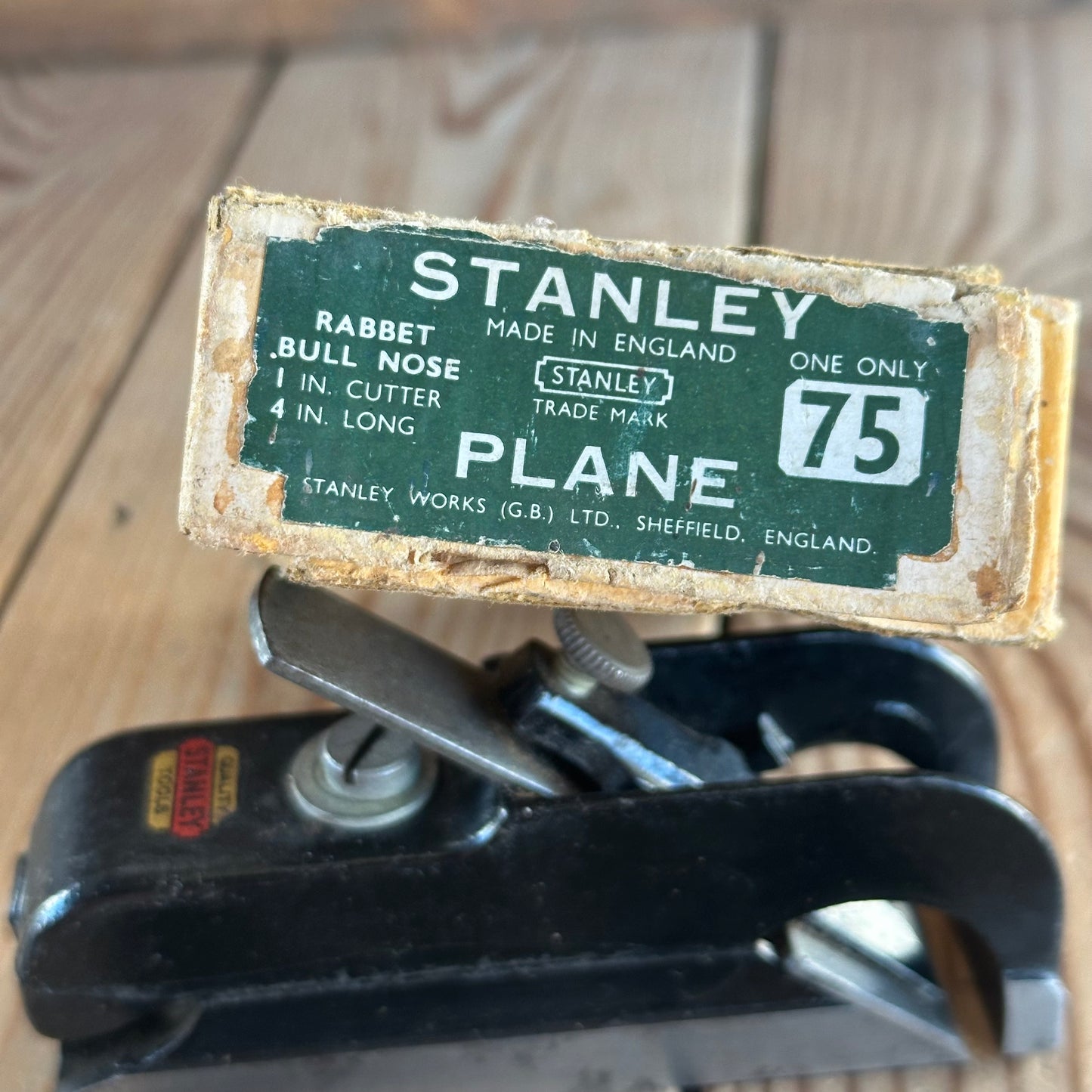H2352 Vintage STANLEY No:75 rebate rabbet BULLNOSE PLANE IOB