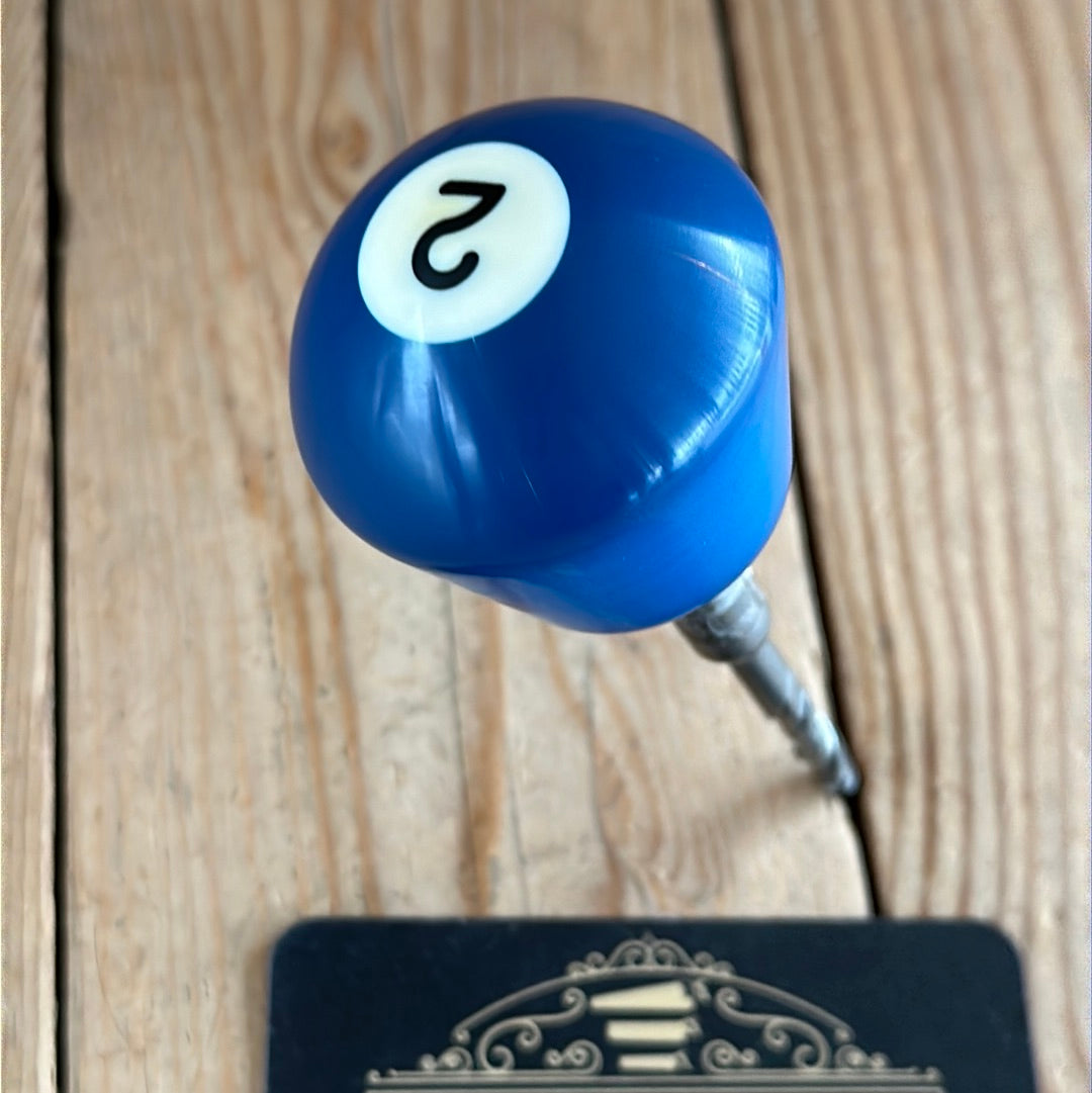 TR144 Repurposed Blue “2” POOL BALL awl by Tony Ralph