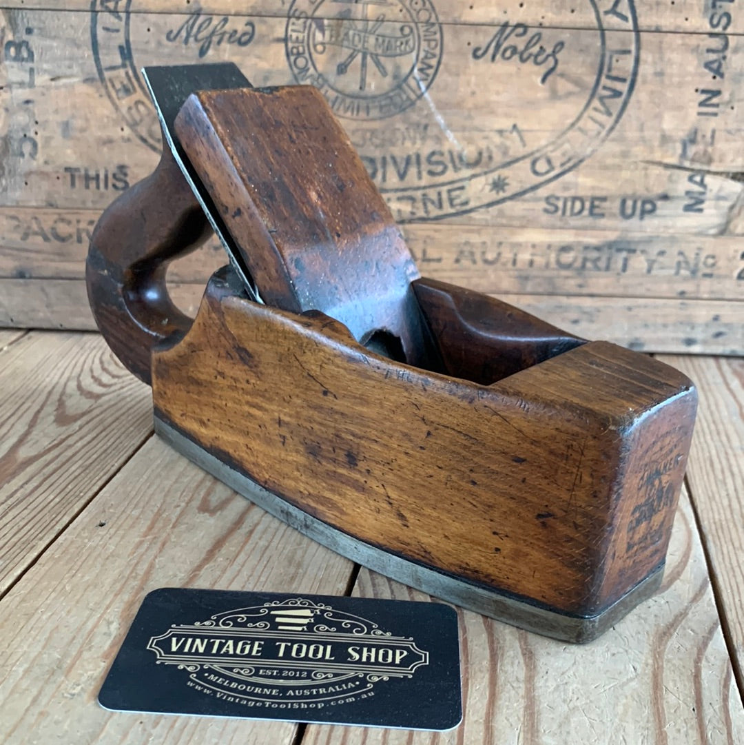 SOLD H756 Vinage MATHIESON Scotland IRON SHOD wooden SMOOTHING PLANE