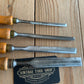 SOLD T10064 Vintage set of 4 E.A. BERG Sweden wooden handle BEVEL CHISELS