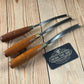 N1763 COOL! Vintage WILLIAM MARPLES & ASHLEY ILLES 3 x Carving SWEPT BENT V-GOUGE CHISEL Set