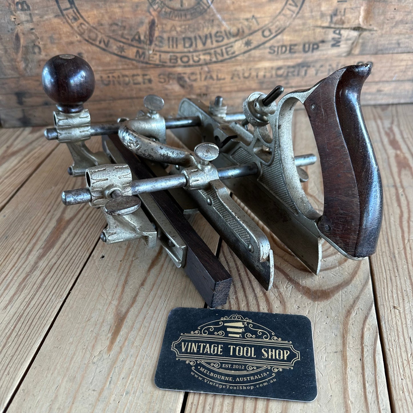 H1872 Vintage STANLEY USA Sweetheart era 1921-35 No.45 Combination PLANE with 18 cutters