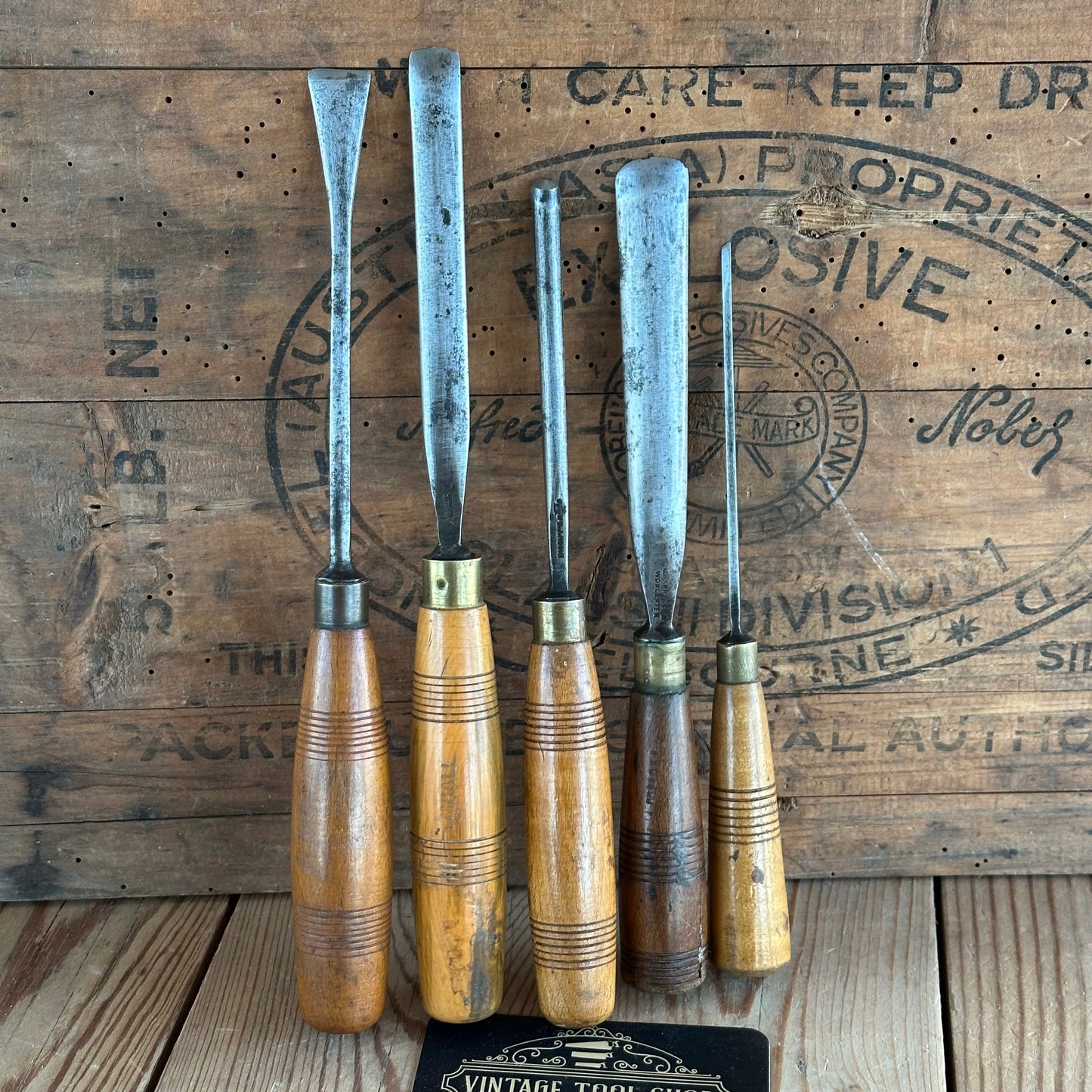 D1918 Vintage 5x Carving CHISEL Set ADDIS