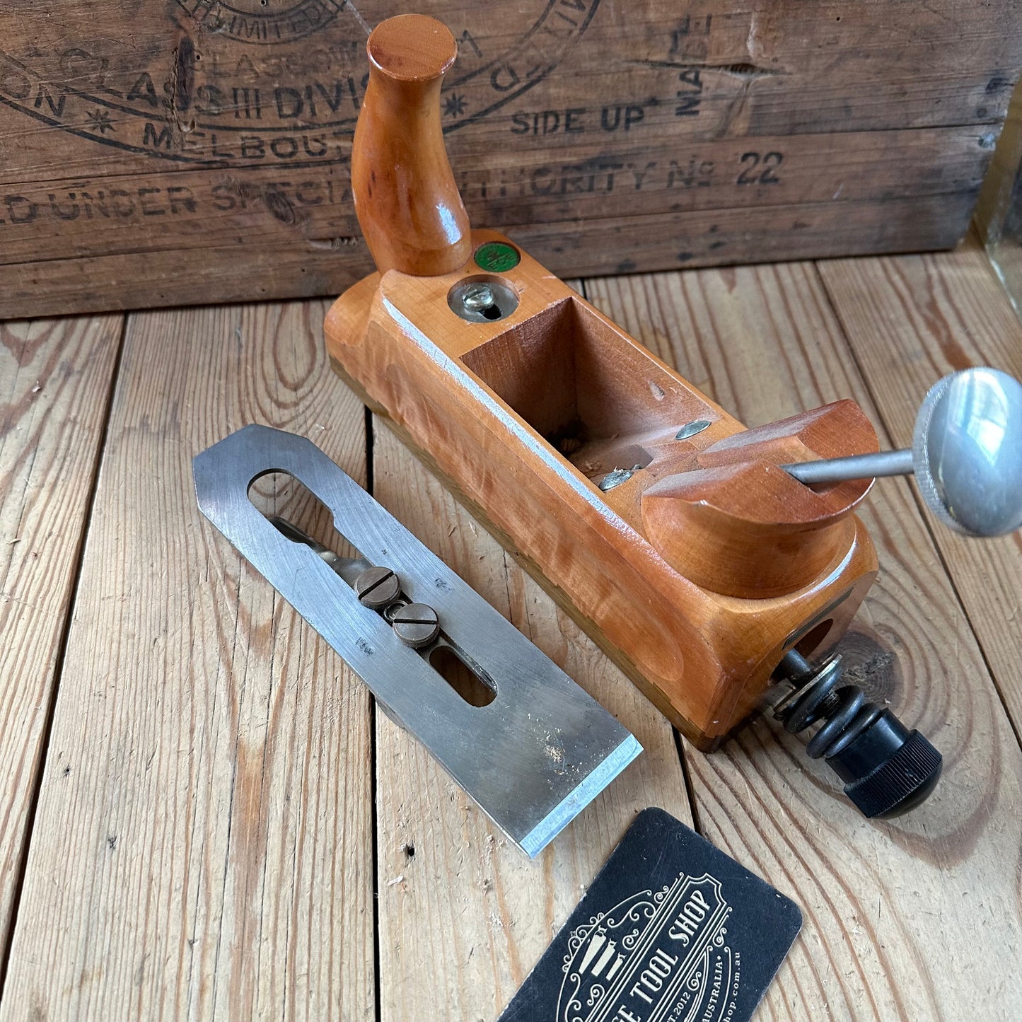 SOLD. N1703 GORGEOUS Vintage E.C.E. West-Germany No:711 PRIMUS PLANE Figured Pear & Lignum Vitae Sole