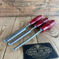 H1314 Vintage set of 3 red resin handle BEVEL CHISELS