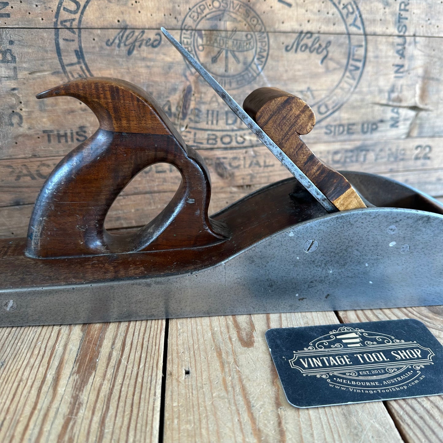 SOLD. H1735 Vintage COOL & UNIQUE! Highly Figured Tasmanian Blackwood INFILL PANEL plane