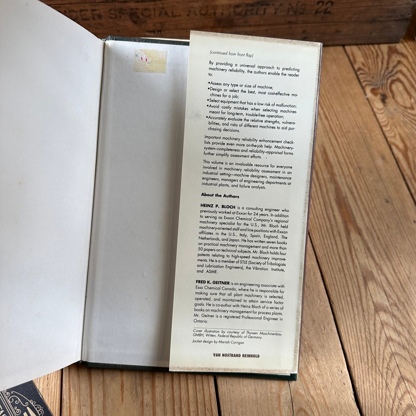 XBN24 Vintage 1991 an Introduction to MACHINERY RELIABILITY ASSESSMENT BOOK by H.P.Bloch and F.K.Geitner
