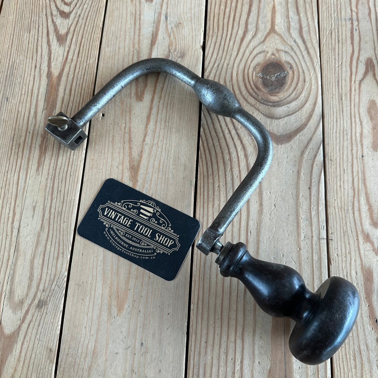 T9019 Antique FRENCH Early Style BRACE Ornate Handle Drill