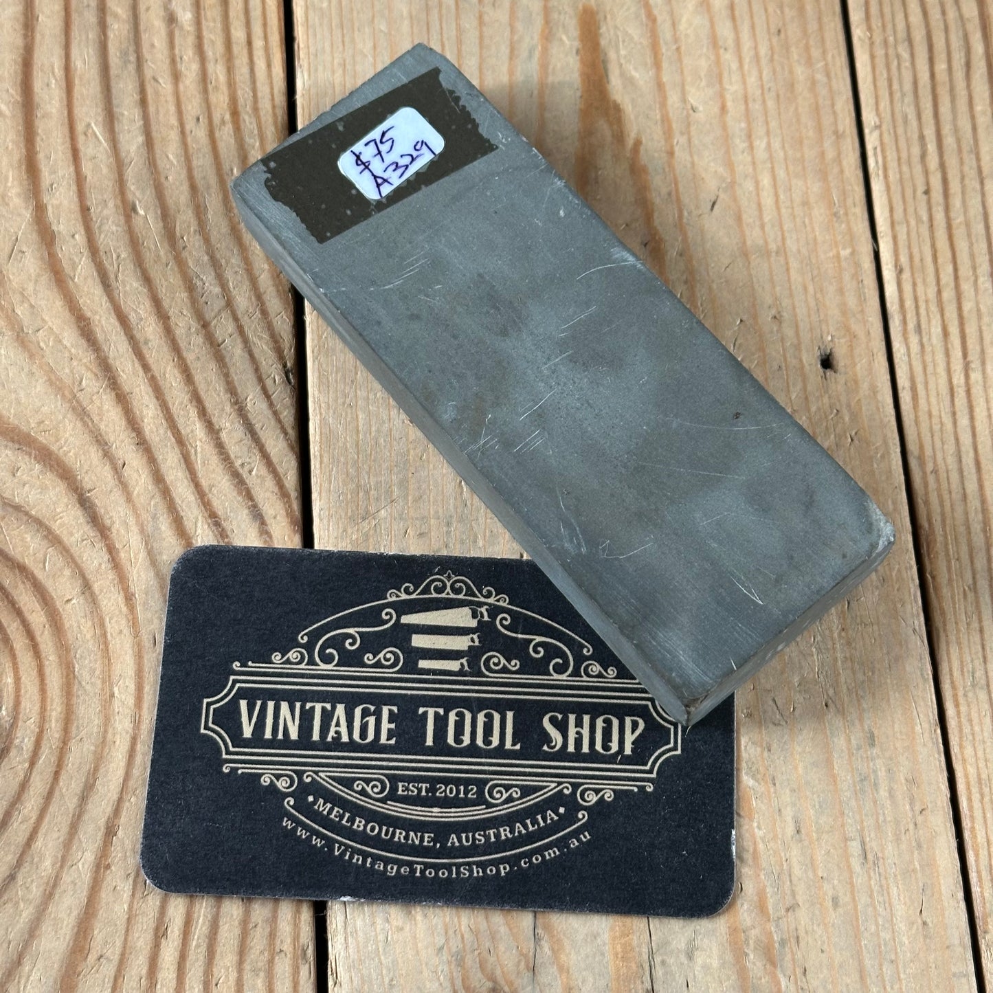 A329 Vintage DALMORE BLUE Scottish Razor BARBER HONE sharpening stone waterstone