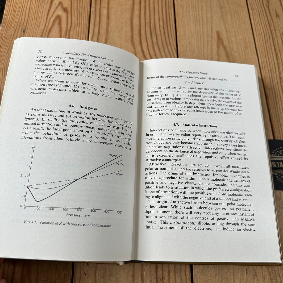 N2033 Vintage 1970 BOOK CHEMISTRY for the APPLIED SCIENCES by W.Steedman, I.H.Anderson & R.B.Snadden