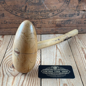H2440 Vintage HORNBEAM Lead DRESSING STICK plumbers mallet by EMIR London