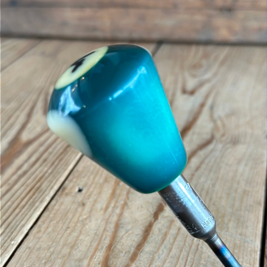 TR132 Repurposed Green /white “14” POOL BALL awl by Tony Ralph